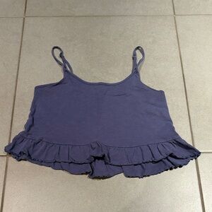 American Eagle Outfitters Navy Camisole with Ruffle Hem